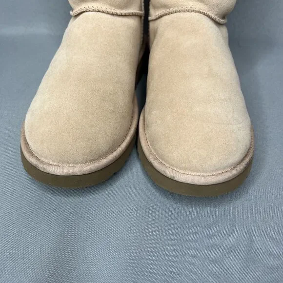 Womens UGG Boots Sz 8 Turn Lock Suede Wool Pinkish Tan Blush Amber #1094933 Boho - Picture 7 of 16